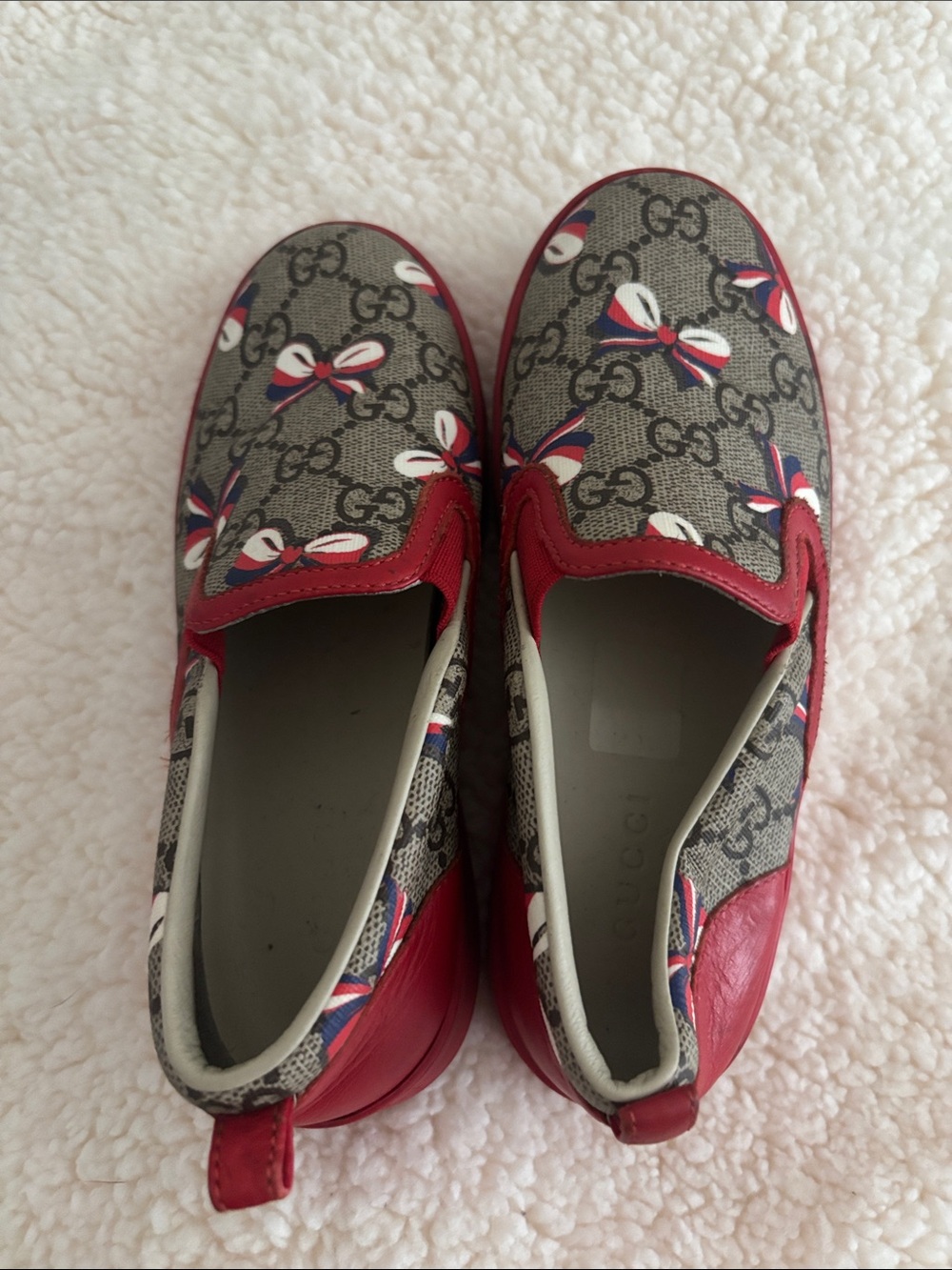 Gucci Kids Slip-On Sneakers in Red, Beige, Navy, White
